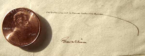 Thomas Edison's Lord's Prayer