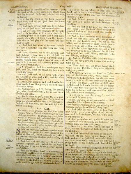The Isaac Collins Bible: the first Bible to be printed in the state of New Jersey, 1791.