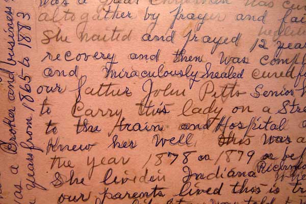 The story of Jennie Smith written on the back of the stereoview card.