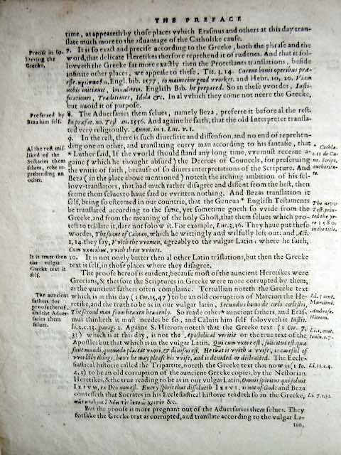 Preface from the Rhemes New Testament 1532. Collection of the author.
