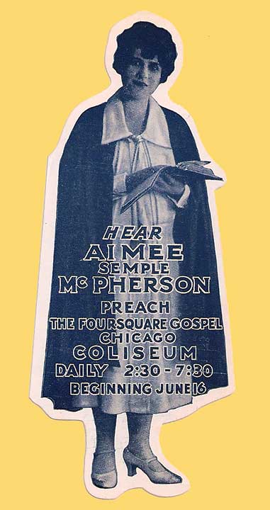 Aimee Semple McPherson unused ticket to the Chicago Coliseum