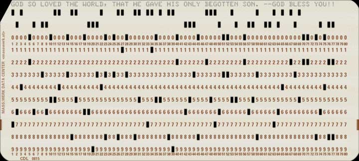 Bible computer punch card