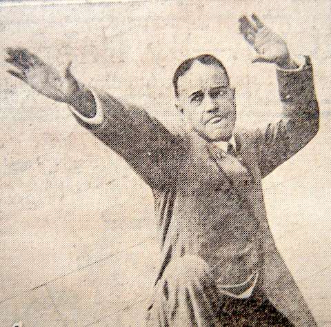 Billy Sunday from the 1917 Los Angeles Examiner Newspaper. Collection of the author.