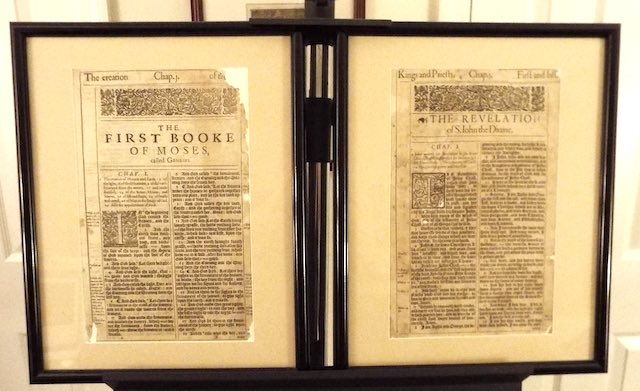 Pages from the 1611 first edition, first printing, of the King James Bible