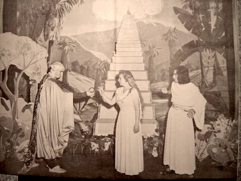 Stage production of Worship the King at Angelus Temple. Written and produced by Aimee Semple McPherson. Collection of the author.