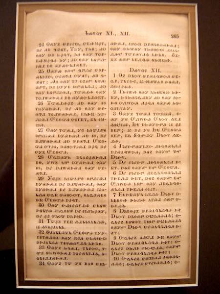 Full page from the 1860 Cherokee Bible, published by the American Bible Society. Collection of the author.