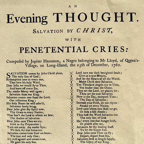 Jupiter Hammon: First African American Poet